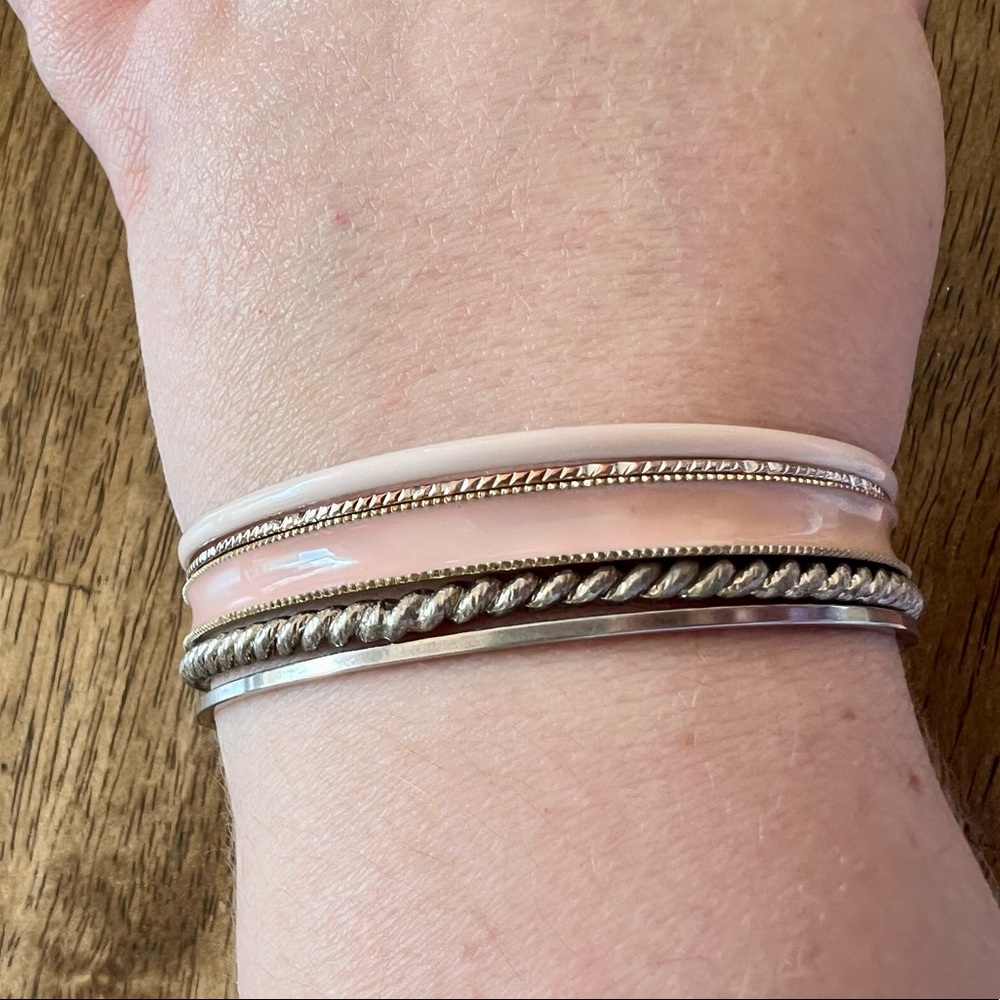 Pink and Silver Bangles
